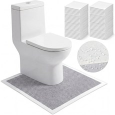 ForraFun 20팩 일회용 화장실 매트 U자형 흡수 바닥 보호 변기 훈련용 소변 방지 매트파란색, 50, Light Gray, Classic
