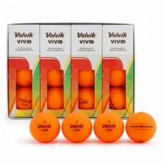 볼빅 시그니처 무광 VIVID Focus Line 골프공 3피스 18.5 x 14.5 x 4.5 cm, 오렌지, 4개, 3개입