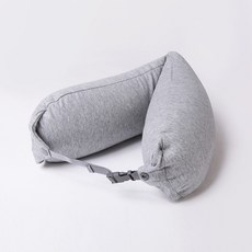 슬림쏘울 목편한 미립자비즈목베개 가벼운여행용빈백목쿠션, 라이트그레이