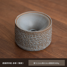 GUEFOON 陶瓷帶蓋防飛灰菸灰缸家用, 1個, 逐巖菸灰缸-紅色中號:如圖所示（5727）