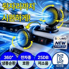 솔라보 26년형 360도 듀얼헤드 차량용 써큘레이터 선풍기, 퓨어블랙, USB타입 퓨어블랙, USB타입