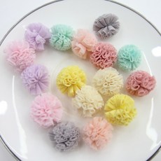 원단킹 2개] 2cm 솜사탕 프릴 망사폼폼 대 8color (5801019), 민트, 2개