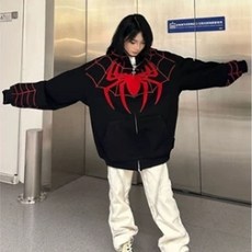 커플 코스튬 스파이더 남녀공용 후드집업 거미