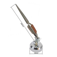 크로스 잠금 핀셋 셀프 클로징 써드 핸드 툴 주얼리 납땜 공예 수리용, Straight With Base, 1개