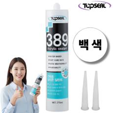 탑씰 389 수성 아크릴 백색 실리콘 실란트 270ml 노즐포함, 2개