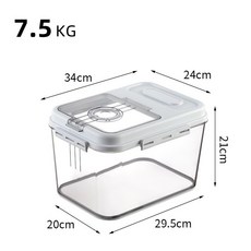 15KG 廚房密封米桶 磁吸計時收納箱 防蟲防潮儲米桶, 1個, 【7.5KG】磁吸計時送量杯, N/A