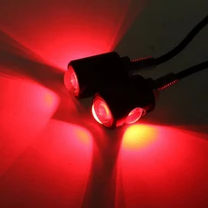 2PCS 오토바이 LED 독수리 눈 조명 방향 지시등 초고휘도 자동차 후미 브레이크 램프 안개등 주행등, 01 red, 01 red