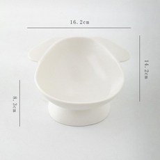 tower 강아지 고양이 밥그릇 물그릇 도자기 식기 스텐 야마자키, 화이트, 1개