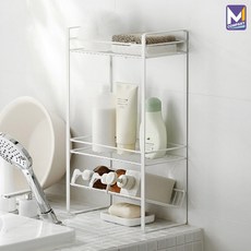 M컴퍼니 욕실 선반 정리함 수납장 스탠드 코너 3단 화장실 욕실용품 수건 정리대 거치대 철제 스텐 욕실장 수건장 심플 화이트 Er1460_895Dp_2409ALm578Xq