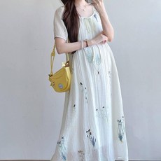 맘콩 자수임 부복 임부복 임산부 원피스 여름임