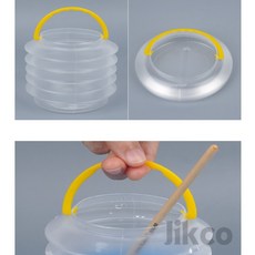 우아몰 접이식 미니 자바라 물통 수채화물통