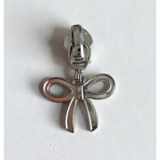 리본 모양 지퍼 머리 알 헤드, 5개, silver