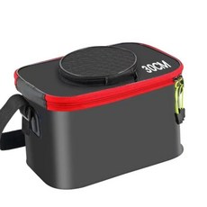 방수 접이식 낚시 버킷 도구 가방 가볍고 내구성 생선 보관 상자, 1. 30cm Black, 1L