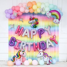 IF(株) [P&B UNITY]彩虹窗簾獨角獸生日套組-粉彩, 混合色, 1個