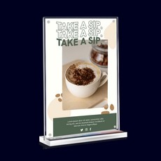 투명 아크릴 자석 스탠드 POP광고 액자 메뉴판 메뉴꽂이 B6 A4 세로형 T자형, 1개, B6사이즈