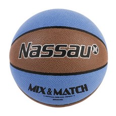 낫소 농구공 믹스&매치 BMM-7 블루/브라운 매치볼 시합구 칼라, 1개, BMM