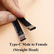 USB 3.1 Type-C 플랫 케이블 40K 60Hz 남성-남성/여성 데이터 L 자형 팔꿈치 직각 DIY 실리콘, 04 NO.4, 1개