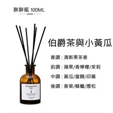 Twinko 擴香瓶 植物精油, 1個, 伯爵茶與小黃瓜(胖胖瓶)
