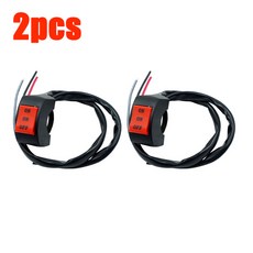 2pcs 범용 오토바이 핸들 바 Flameout 스위치 Moto 모터 ATV 자전거 DC12V10A 블랙에 대 한 ON OFF 전원 버튼, [03] 2pc