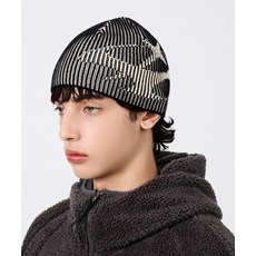 DIMITRI BLACK VLAD 심볼 로고 투톤 니트 비니_블랙