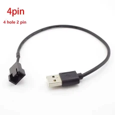PC 프리미엄 선풍기 전원 케이블 커넥터 어댑터 3 핀 또는 4 핀 컴퓨터 팬 C1 용 다목적 USB 어댑터 1 개 5, 05 4Pin-5pcs