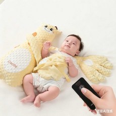 安撫枕 遙控拍睡功能與內建50首兒歌, Yellow