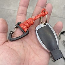 매듭 키링 파라코드 끈 열쇠고리 등산 장식 액세서리, 네이비, 1개