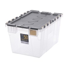KEYWAY 聯府 3號物流箱 50L (3入組) KX650 透明款 交叉掀蓋 整理箱 工業風 搬家箱 台灣製, 透明, 3個