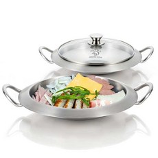 用於國內業務的三重感應不銹鋼 Budaejjigae 火鍋, 24cm, 單色, 1個