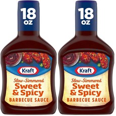 크래프트 달콤하고 매콤한 천천히 끓인 바비큐 바비큐 소스(18온스 병), 1.13 Pound (Pack of 2)