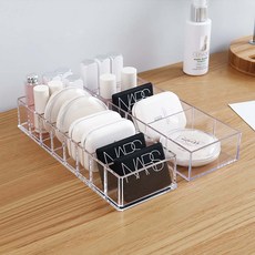 투명 칸막이 화장품 정리함 소품정리 화장대정리용품, 8칸, 1개