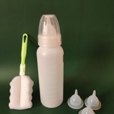 寵物奶瓶 幼貓幼犬專用奶瓶 耐咬防嗆不脹氣 柔軟矽膠奶嘴耐咬奶瓶, 1個, 250寵物奶瓶1套+3個備用奶嘴+刷子