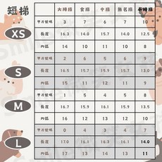 Smile微笑女孩 穿戴甲 尺寸表, 1個