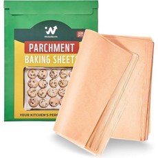 무표백 양피지 시트 및 PFA 12 x 16인치 120개 미리 자른 논스틱 갈색 베이킹 페이퍼 내열 식품 등급 오븐용 쿠키 케이크 팬 에어프라이어, 15 in * 16 in