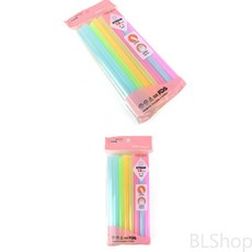 두꺼운 굵은 버블티 에이드 스무디용 왕 큰 빨대 15P