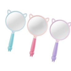 토끼 손잡이 컬러 손거울 화장대 메이크업 사무실 탁자 탁상거울 휴대용 여행용