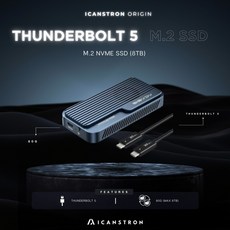 ICANSTRON Thunderbolt 5 M.2 NVMe SSD 外接盒, 1個