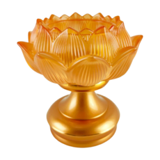 金色蓮花燭台 佛教祭祀供佛燈座 居家擺飾 蓮花造型燭台, 小低款
