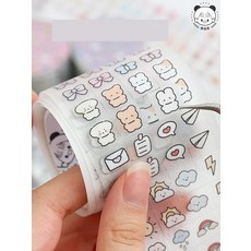 캐릭터 롤 스티커 다이어리 꾸미기용 미니 조각 스티커, 5. 도시락