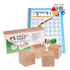 샘통 쌓기나무 4cm 8p(비취우드)와 교재1권, 1개