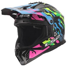 LS2 Helmets Gate II 풀 페이스 MX 오토바이 헬멧매트 블랙 - 3XL 185184, 스몰, 글로스 일렉트라 블루/핑크/그린