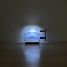 發光冰箱貼 可充電LED燈 便利店燈牌磁吸小夜燈 家居裝飾磁鐵擺件, 河口湖站前店【方形灰色】雙腳