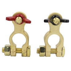 1 쌍의 자동차 배터리 터미널 클램프 커넥터 퀵 릴리스 클립 황동, black red, 1개