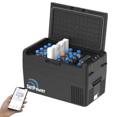 셋파워 12V 냉장고 21쿼트 휴대용 냉동고 50시간 동안 시원하게 유지 차량용 캠핑, 27QT, Grey