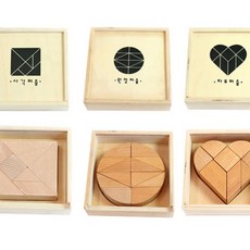 우드 탱그램 퍼즐 원형 시드창의수학