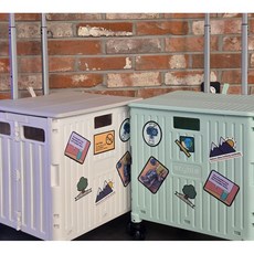 무소음 접이식 쇼핑카트 우레탄바퀴 폴딩카트 65L 대용량, 아이보리, 1개