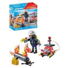 플레이모빌 Playmobil 71826 Pompier pompe a eau&réservoir enflammé