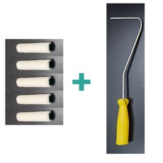 동배물산 페인트 롤러 마감용 시아기 리필 4" 5ea + 전용 롤러대 1ea 1SET, 1개