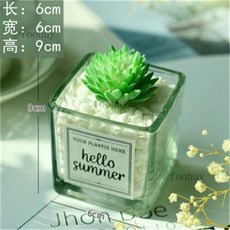 台灣出貨 熱賣 ins風仿真多肉盆栽 仙人掌綠植 客廳擺件 小盆栽裝飾品 綠植假花桌面擺設, 小綠蓮+ins小方玻, 1個