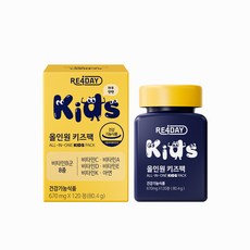 리포데이 올인원 키즈팩 15종 키즈 멀티비타민+미네랄 유아비타민 포도맛 우유맛, 30회분, 1개
